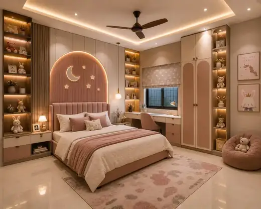Children’s bedroom with study